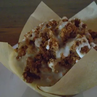 Apple cinnamon muffin, close-up.