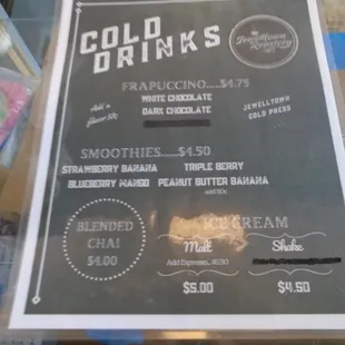 Ice cream, cold drinks...