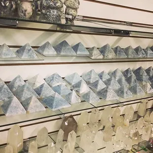 Blue Calcite Pyramids