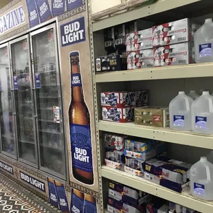a display of cold beverages