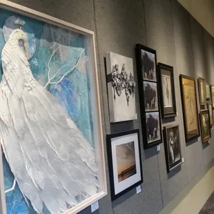 Revolving artwork in the entrance hall