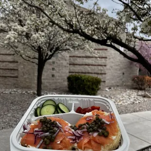 Bagel with lox from Ruthie's