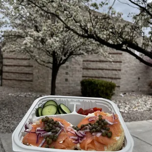 Bagel with lox from Ruthie's