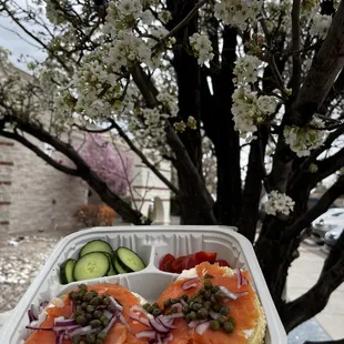 Bagel with lox from Ruthie's