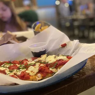 What I ordered. The caprese flatbread