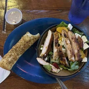 Strawberry Pecan salad in side salad bowl. SO tiny.