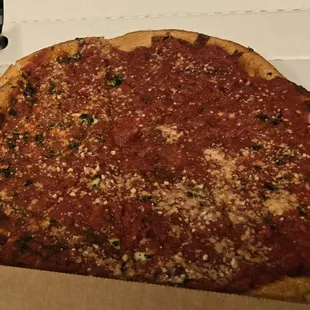 Spinach with sausage added to half.