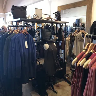 Lots of clothes! On-trend, although a little pricey. Not too bad though! Worth checking out!