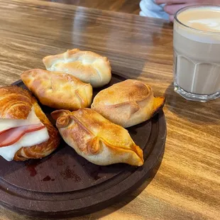 Empanadas &amp; a ham and cheese croissant