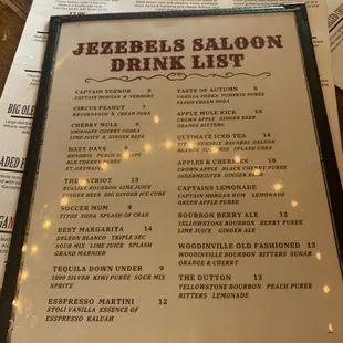 menu