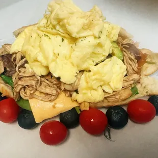 a close up of a plate of food