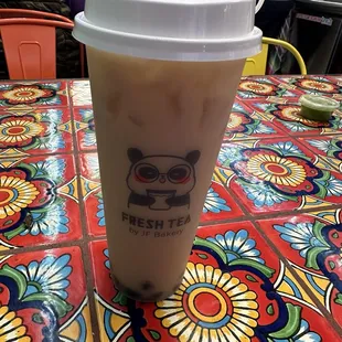Milk tea with double boba