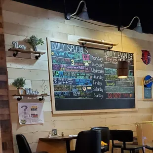 Daily specials and events