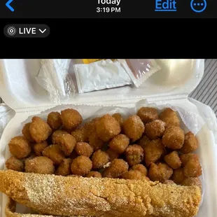 Whiting / okra/ hush puppies