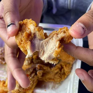 Why this chicken strip look like beef.