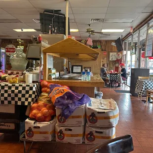 the inside of a restaurant