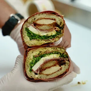 two halves of a sandwich