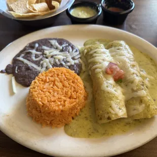 Chicken tomatillo enchiladas