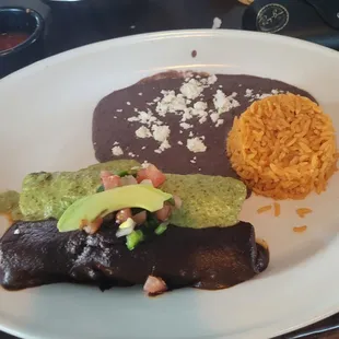 Avocado and Mole Enchilada