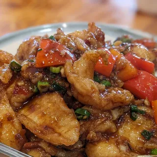 Fish Filet with Spicy Bean Source