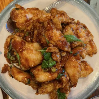 Fish Fillet with Basil Leaves