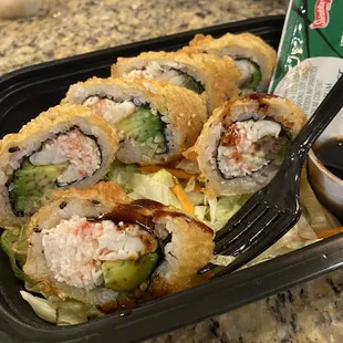 The Lakewood Roll (missing a piece because I was impatient). It was 10/10!