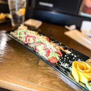 a plate of sushi