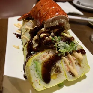 a roll of sushi