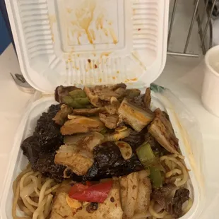 3-item bento with noodle