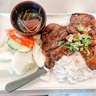 Charbroiled pork and broken rice