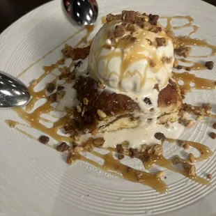 Cinnamon Coffee Cake and Salted Caramel Ice Cream.
