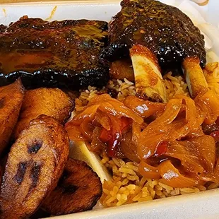 a tray of food on a table