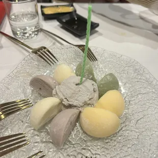 Mochi assortment dessert
