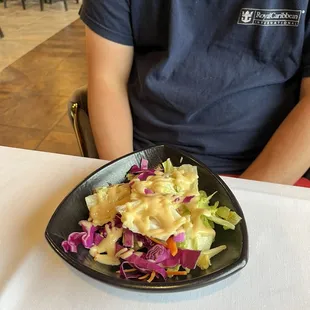 Salad with peanut dressing