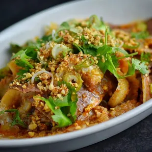 a close up of a dish