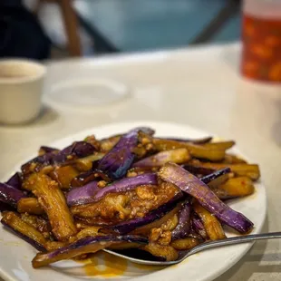minced port with eggplant