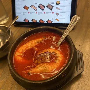 Seafood tofu soup