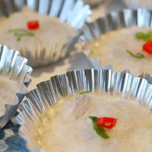 a close up of a tray of food