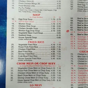 menu