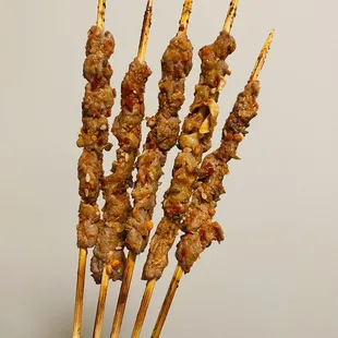 skewered meat on a stick