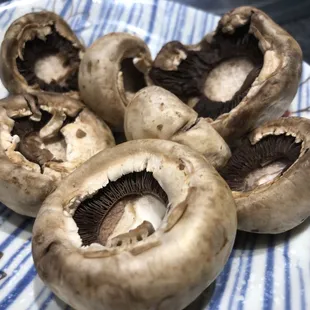 a plate of mushrooms