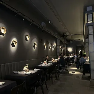 the interior of a modern restaurant