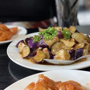 Thank you  for making Eggplant and the Sweet and Sour pork so good  my husband and I love these two plates together!!!!!