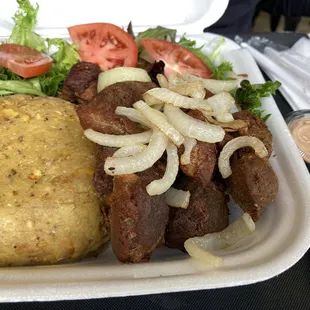 Mofongo with Fried Chicken