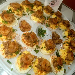Seafood deviled eggs
