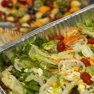 Fruit and a tossed salad