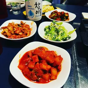 Picked cucumber, kimchi and other delicious sides