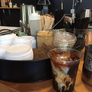 Cold brew with coffee ice cubes