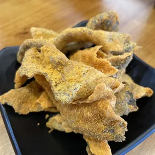 Crispy fish skin.