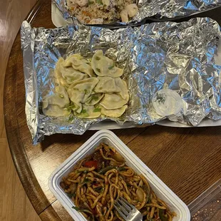 Takeout of the faves: Boso Lagman, Plov Chicken, and Vareniki